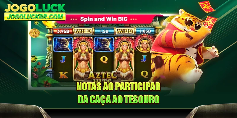 Notas ao participar da caça ao tesouro